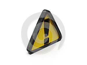 Yellow TriangleÂ Warning 3d Sign with Exclamation Mark